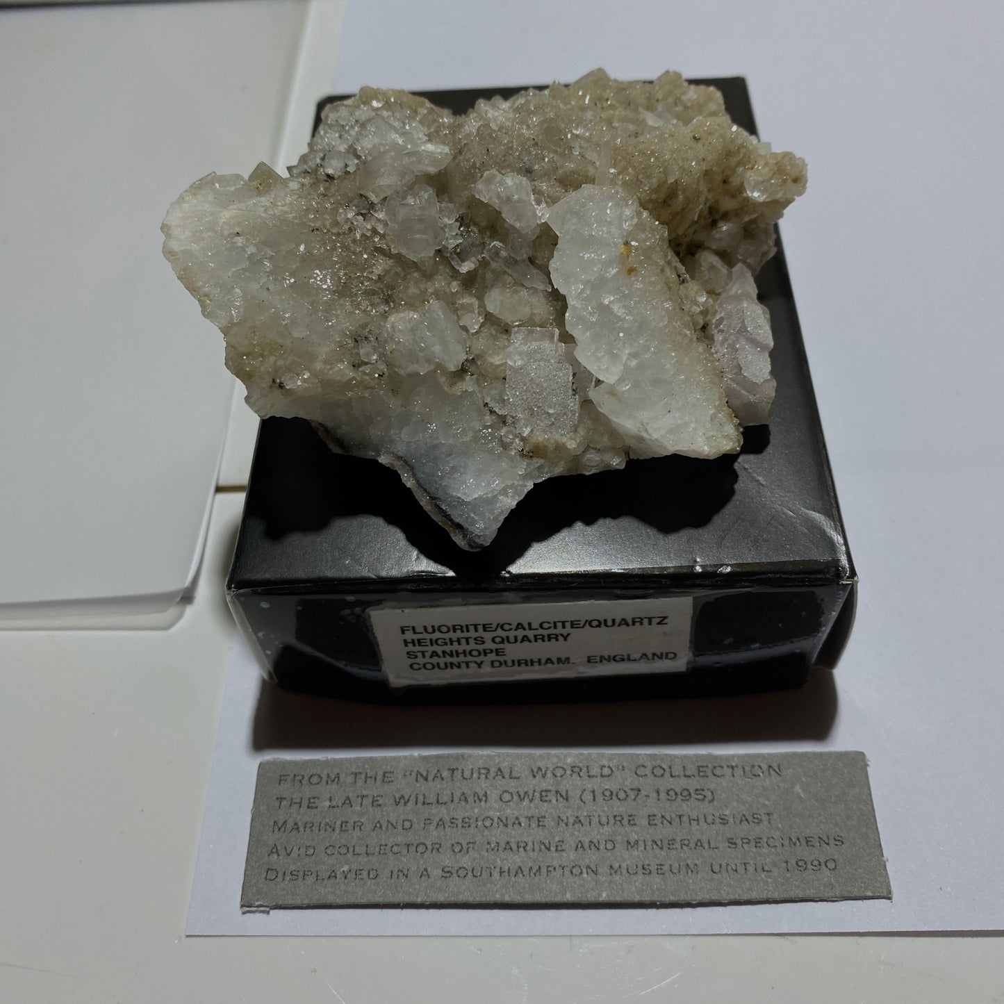 FLUORITE/CALCITE/QUARTZ [ETC] - HEIGHTS QUARRY, WESTGATE, CO DURHAM, ENGLAND 152g MF1370