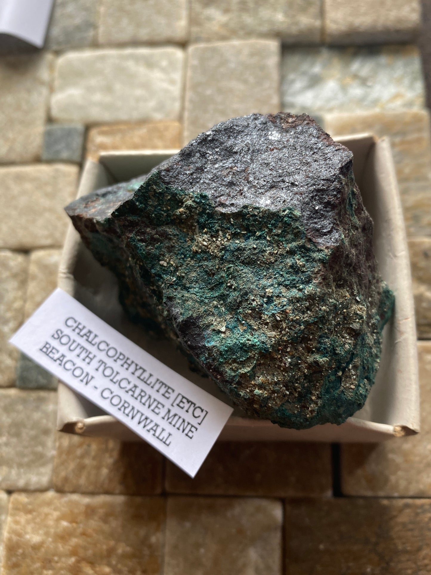 CHALCOPHYLLITE [ETC] : SOUTH TOLCARNE MINE, BEACON, CAMBORNE, CORNWALL 213g MF5012