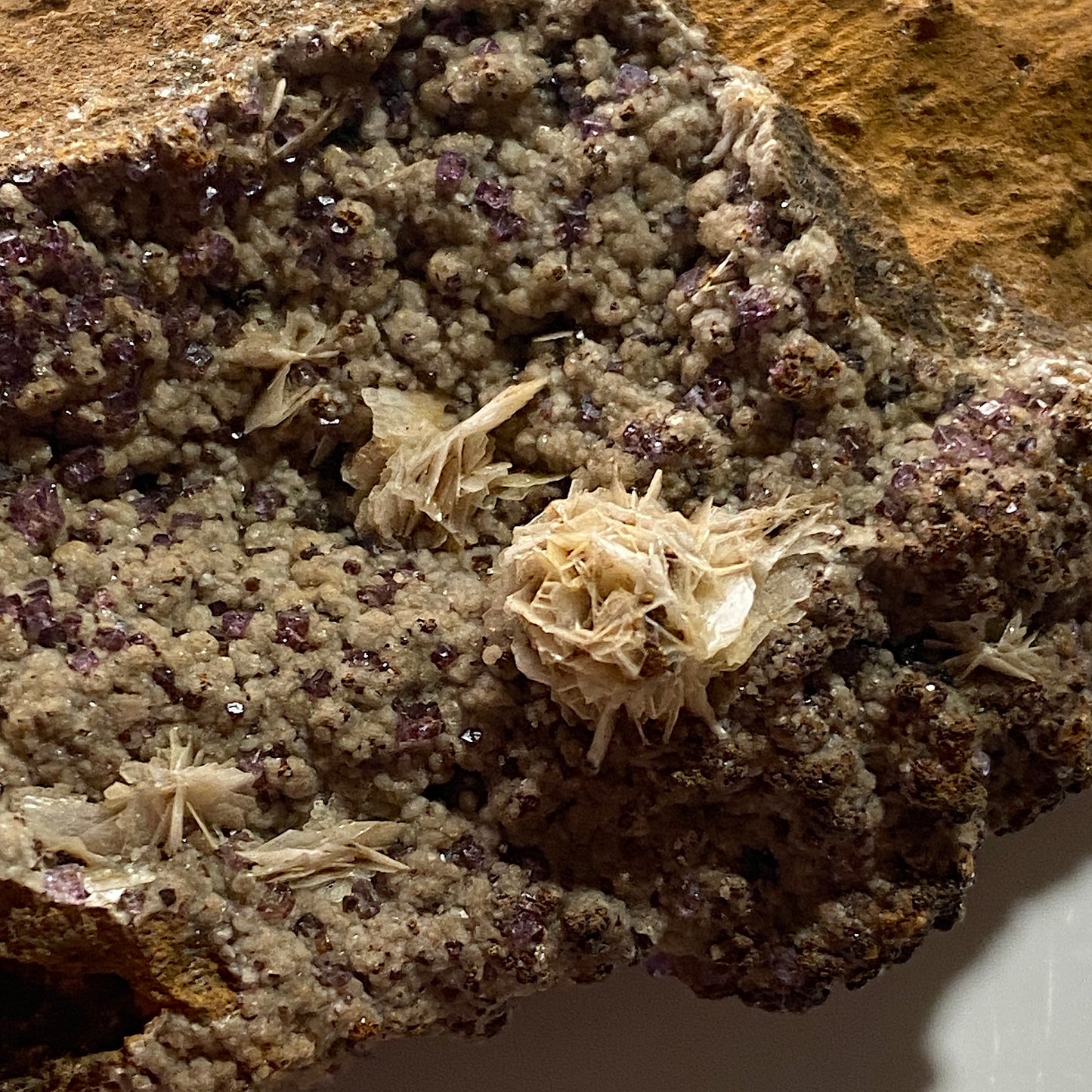 FLUORITE & BARYTE ON LIMONITE - COLDSTONES QUARRY, PATELY BRIDGE, YORKSHIRE 478g MF1343