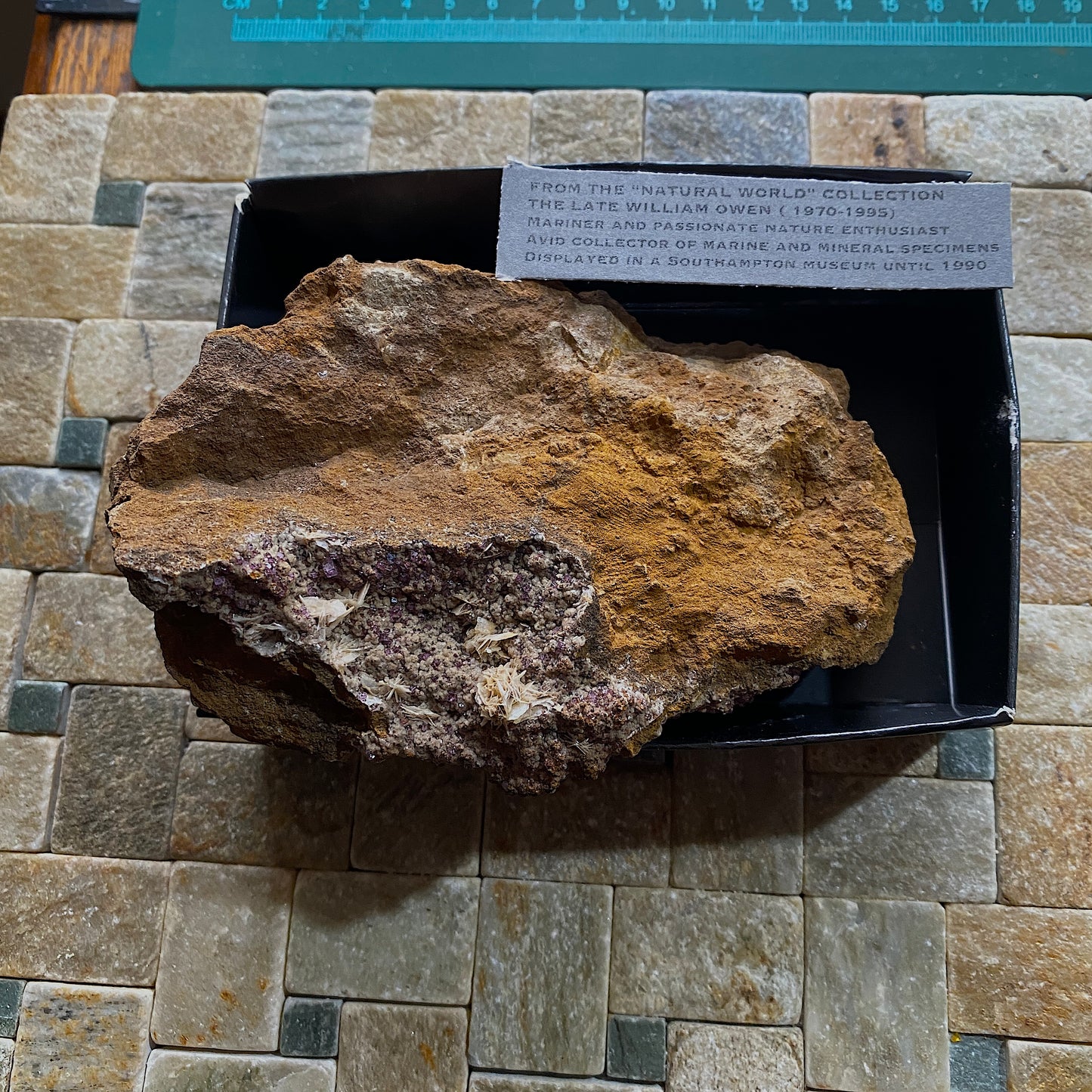 FLUORITE & BARYTE ON LIMONITE - COLDSTONES QUARRY, PATELY BRIDGE, YORKSHIRE 478g MF1343