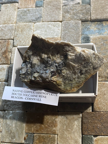 ARSENOPYRITE WITH NATIVE COPPER : SOUTH TOLCARNE MINE, BEACON, CAMBORNE, CORNWALL 212g MF5017