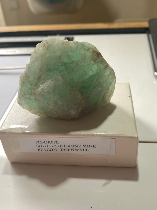 FLUORITE : SOUTH TOLCARNE MINE, BEACON, CAMBORNE, CORNWALL 91g MF5018