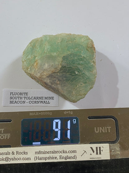 FLUORITE : SOUTH TOLCARNE MINE, BEACON, CAMBORNE, CORNWALL 91g MF5018