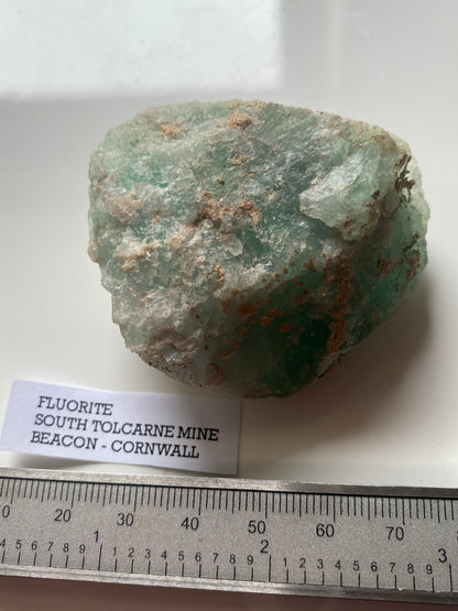 FLUORITE : SOUTH TOLCARNE MINE, BEACON, CAMBORNE, CORNWALL 91g MF5018
