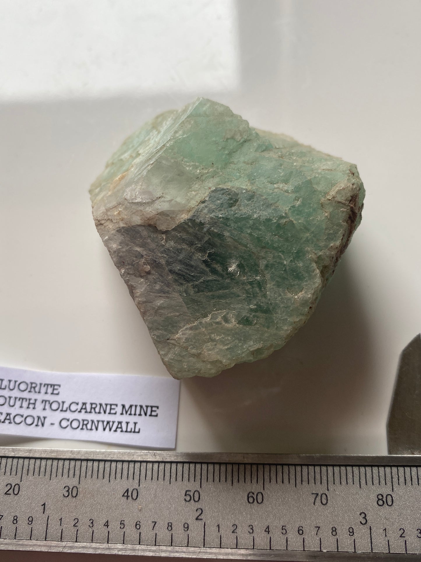 FLUORITE : SOUTH TOLCARNE MINE, BEACON, CAMBORNE, CORNWALL 91g MF5018