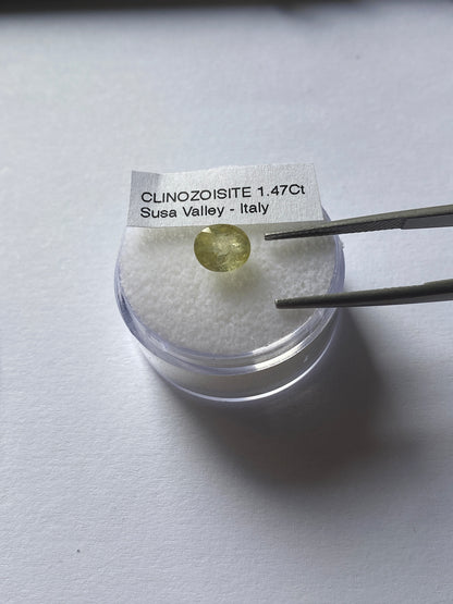 CLINOZOISITE GEMSTONE : SUSA VALLEY, TURIN, PIEDMONT - ITALY. 1.47Ct. MFG4945