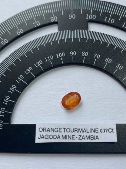 ORANGE TOURMALINE NATURAL GEMSTONE : JAGODA MINE, MKUSHI,CENTRAL PROVINCE, ZAMBIA. 0.72Ct MF4951