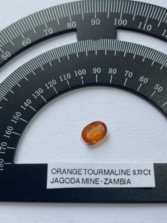 ORANGE TOURMALINE NATURAL GEMSTONE : JAGODA MINE, MKUSHI,CENTRAL PROVINCE, ZAMBIA. 0.72Ct MF4951