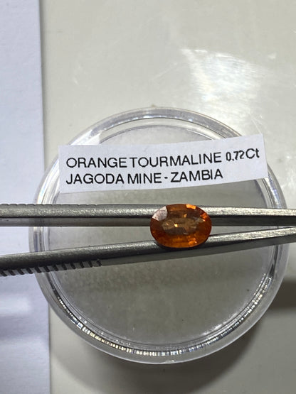 ORANGE TOURMALINE NATURAL GEMSTONE : JAGODA MINE, MKUSHI,CENTRAL PROVINCE, ZAMBIA. 0.72Ct MF4951