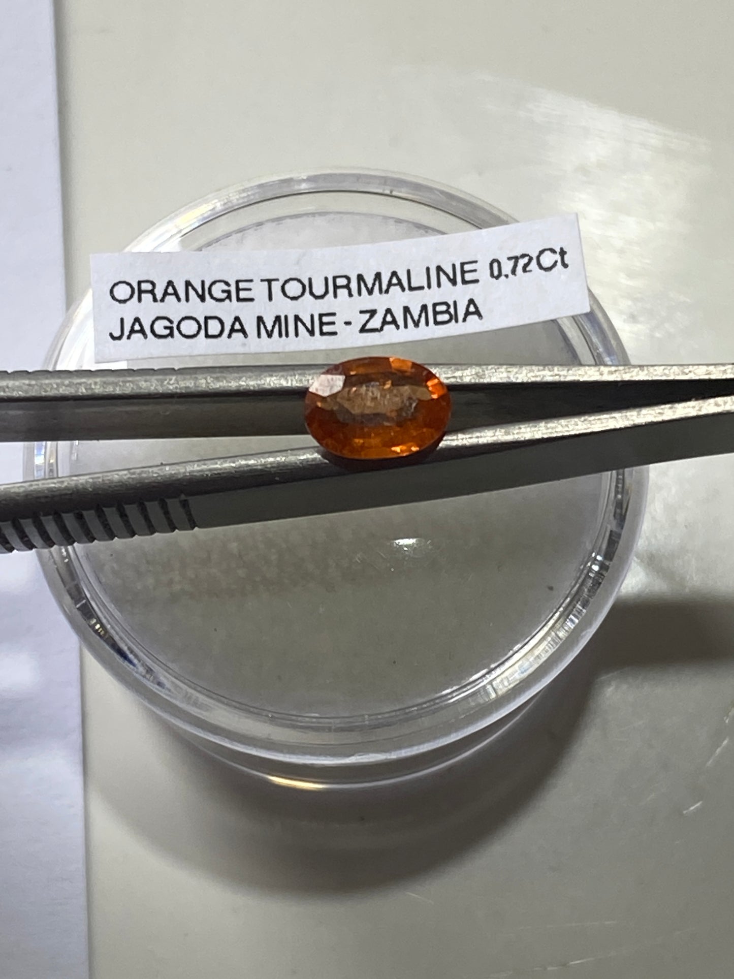 ORANGE TOURMALINE NATURAL GEMSTONE : JAGODA MINE, MKUSHI,CENTRAL PROVINCE, ZAMBIA. 0.72Ct MF4951