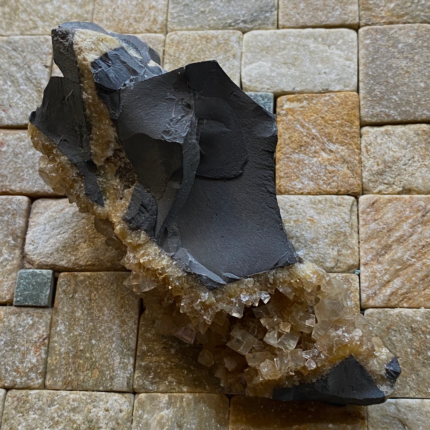 CALCITE IN KIMMERIDGE CLAY - RINGSTEAD BAY, DORSET, ENGLAND. 198g MF4131