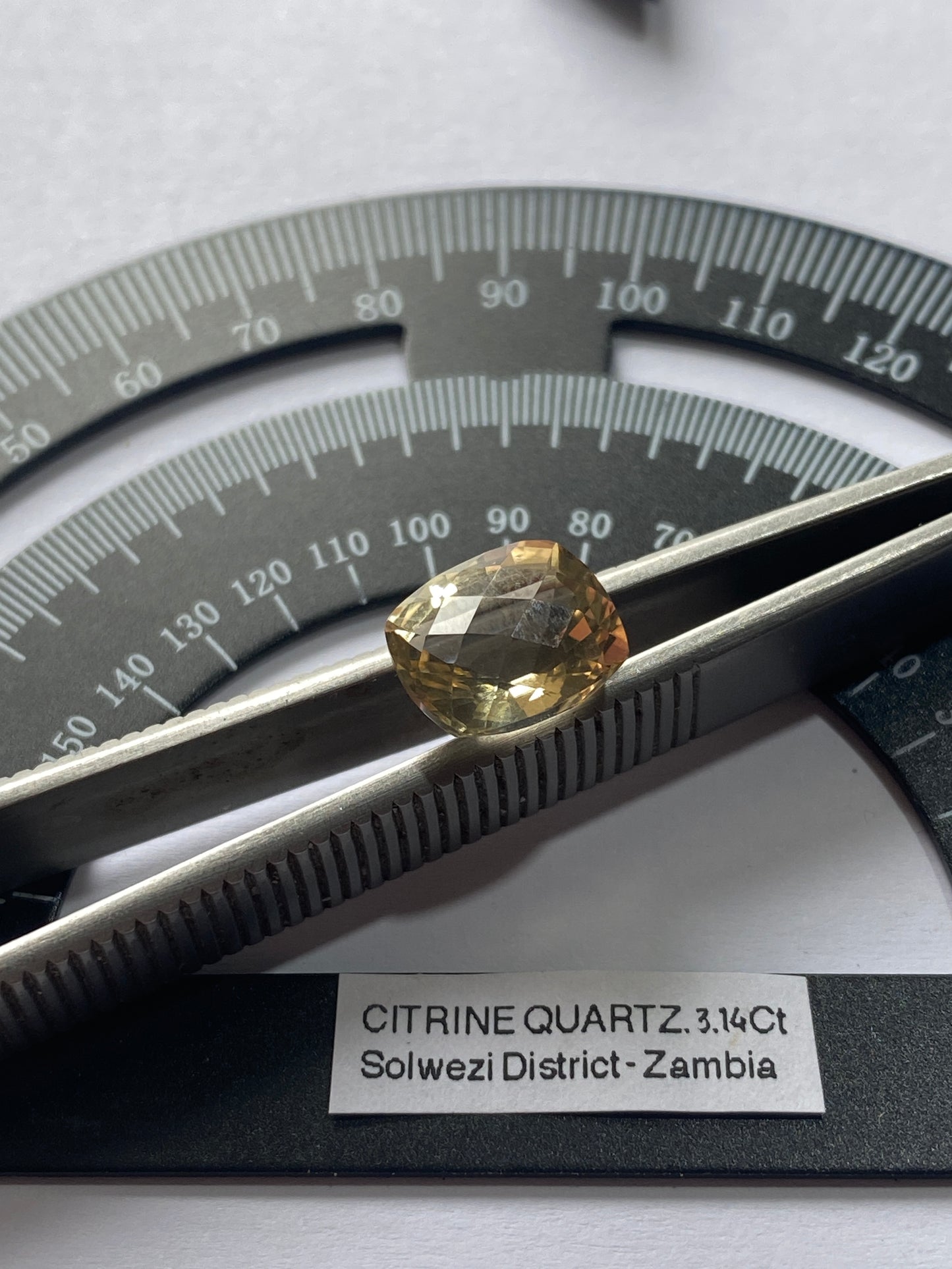 CITRINE QUARTZ NATURAL GEMSTONE : SOLWEZI DISTRICT, N.W. PROVINCE, ZAMBIA 3.14Ct MFG4959