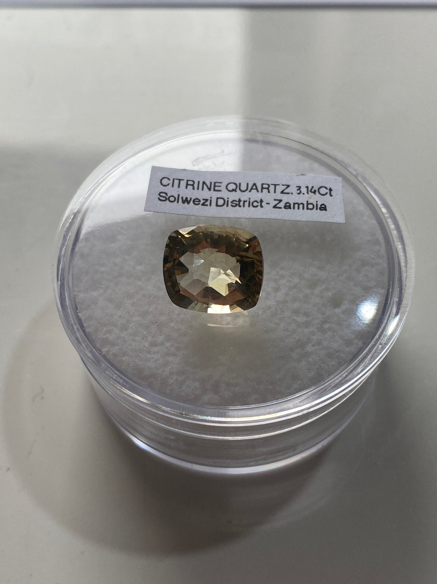 CITRINE QUARTZ NATURAL GEMSTONE : SOLWEZI DISTRICT, N.W. PROVINCE, ZAMBIA 3.14Ct MFG4959