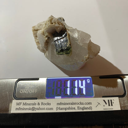 VERDILITE TOURMALINE IN QUARTZ & ALBITE - STAK NALA, SKARDU, PAKISTAN 114g MF4475