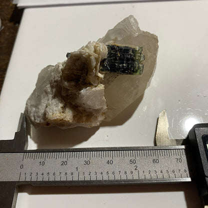 VERDILITE TOURMALINE IN QUARTZ & ALBITE - STAK NALA, SKARDU, PAKISTAN 114g MF4475