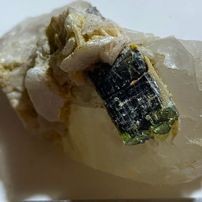 VERDILITE TOURMALINE IN QUARTZ & ALBITE - STAK NALA, SKARDU, PAKISTAN 114g MF4475