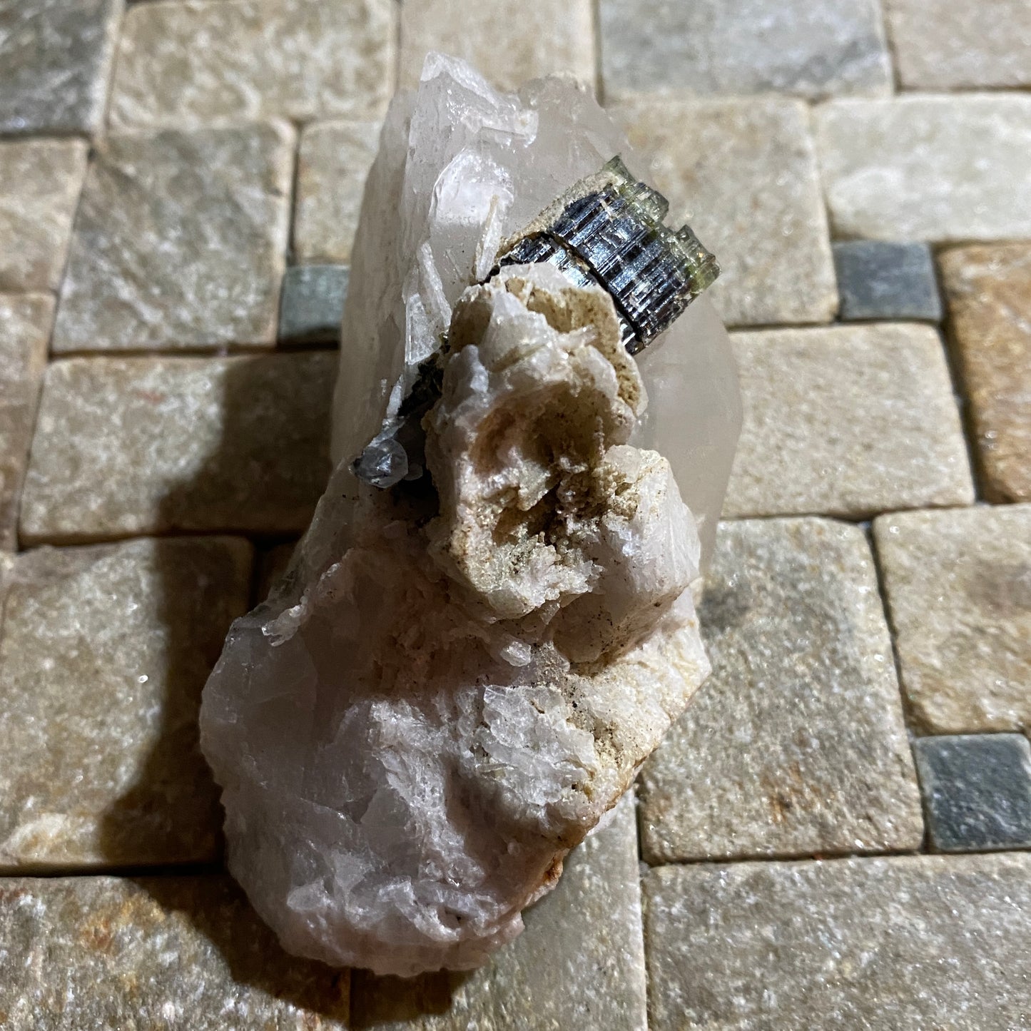 VERDILITE TOURMALINE IN QUARTZ & ALBITE - STAK NALA, SKARDU, PAKISTAN 114g MF4475