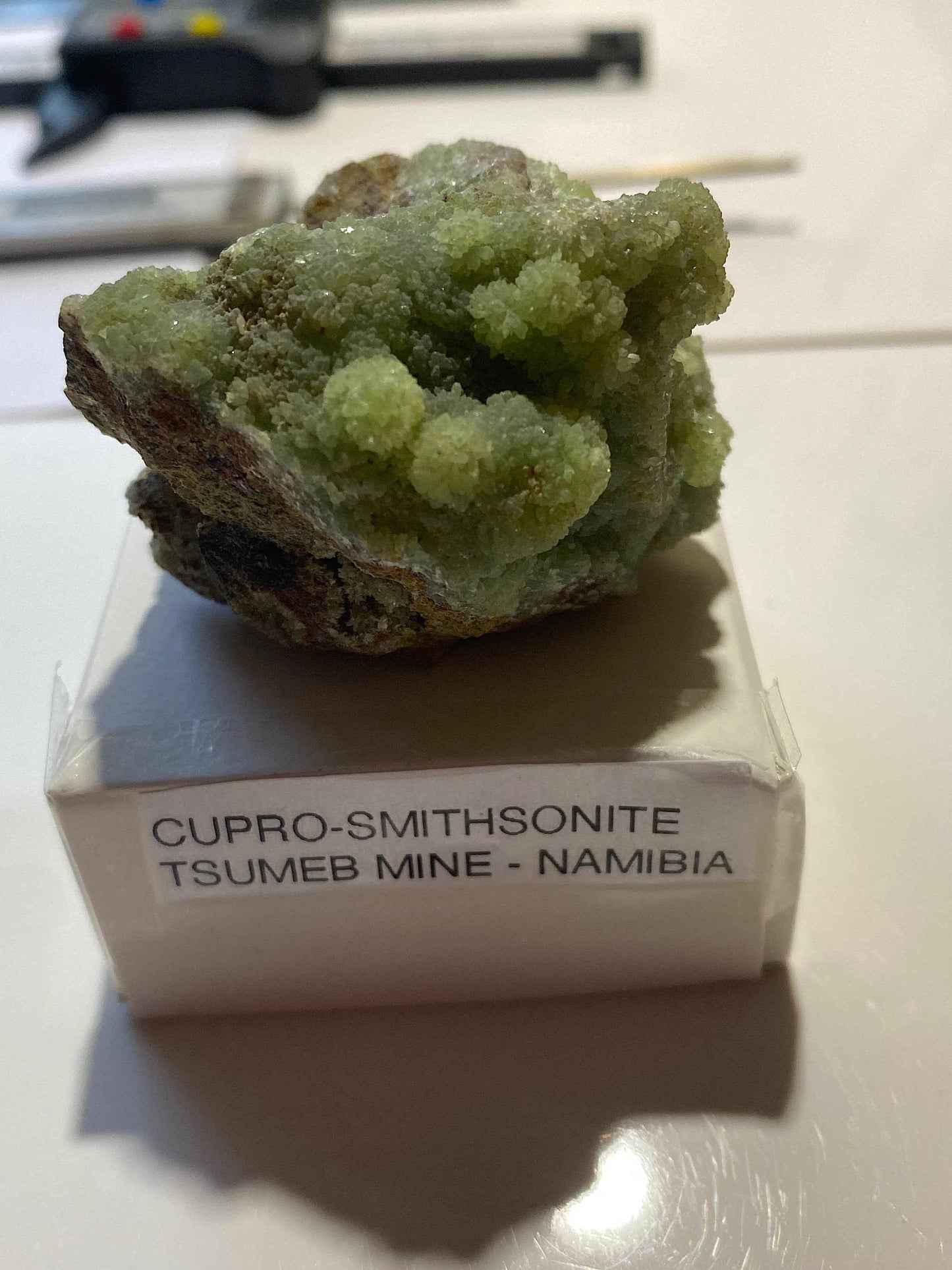 CUPRO-SMITHSONITE RARE SPECIMEN : TSUMEB MINE, NAMIBIA 116g MF5025