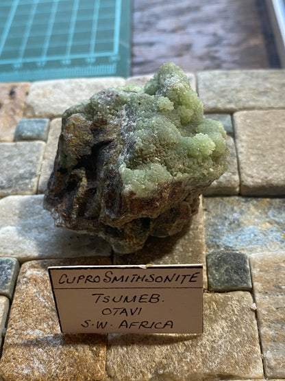 CUPRO-SMITHSONITE RARE SPECIMEN : TSUMEB MINE, NAMIBIA 116g MF5025
