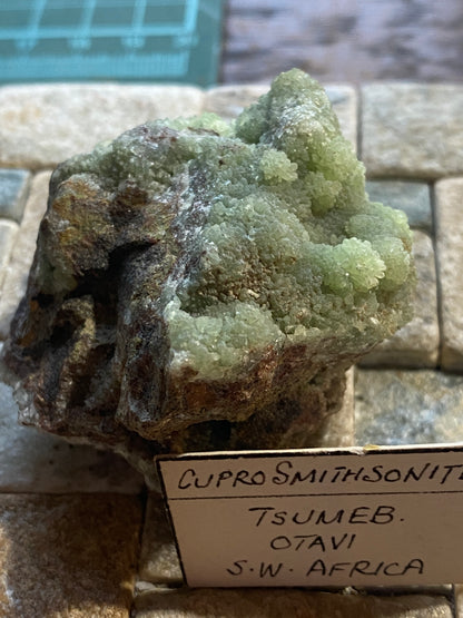 CUPRO-SMITHSONITE RARE SPECIMEN : TSUMEB MINE, NAMIBIA 116g MF5025