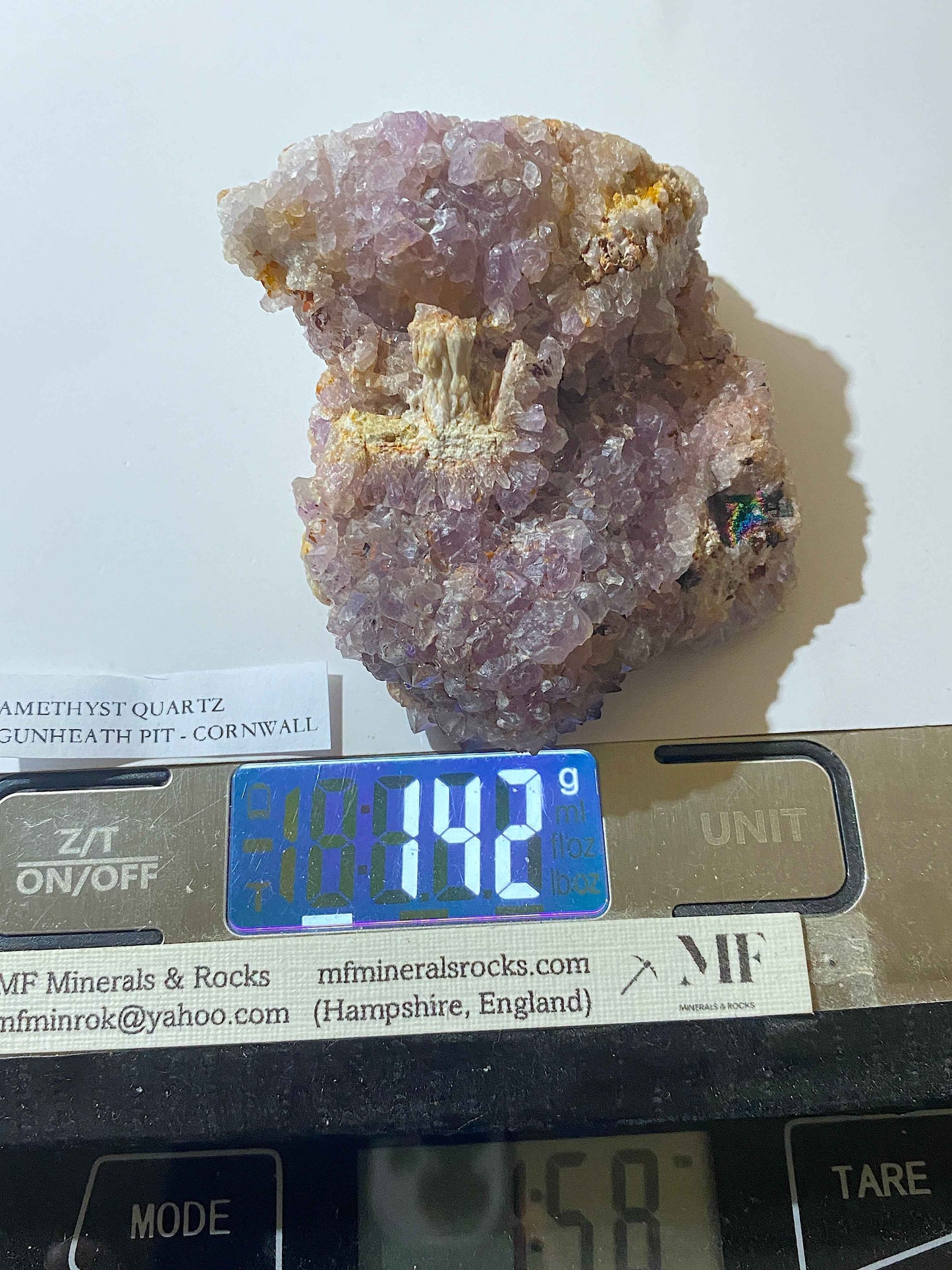 AMETHYST QUARTZ : GUNHEATH PIT, ST AUSTELL, CORNWALL  142g. MF5026
