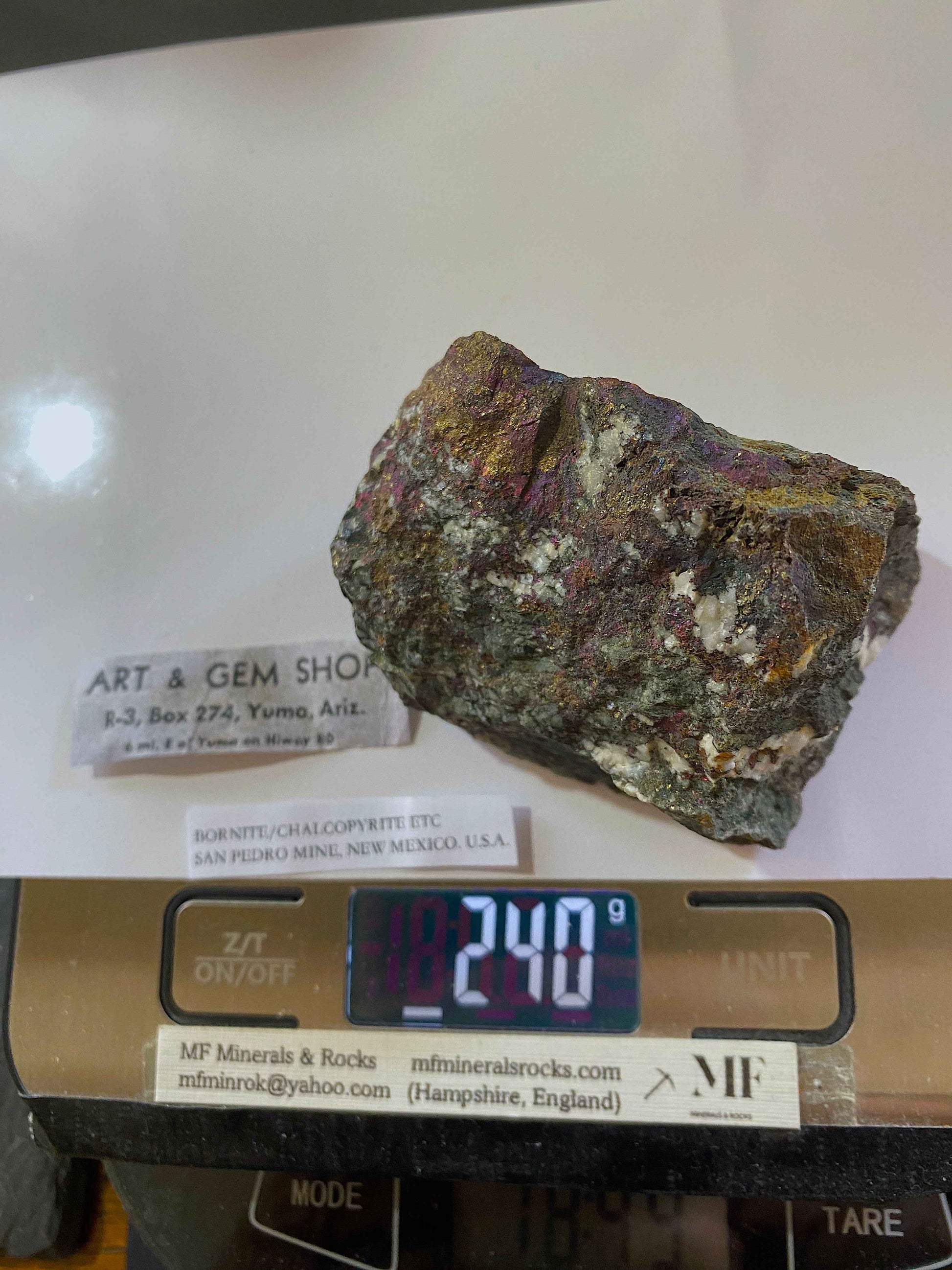 BORNITE/CHALCOPYRITE [ETC] : SAN PEDRO MINE, NEW MEXICO, U.S.A.  240g MF5027