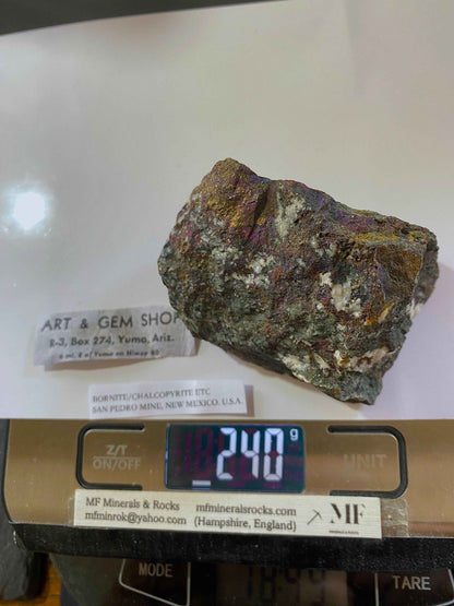 BORNITE/CHALCOPYRITE [ETC] : SAN PEDRO MINE, NEW MEXICO, U.S.A.  240g MF5027