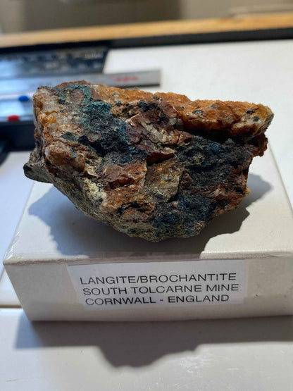LANGITE/BROCHANTITE : SOUTH TOLCARNE MINE, BEACON, CORNWALL. 114g MF5028