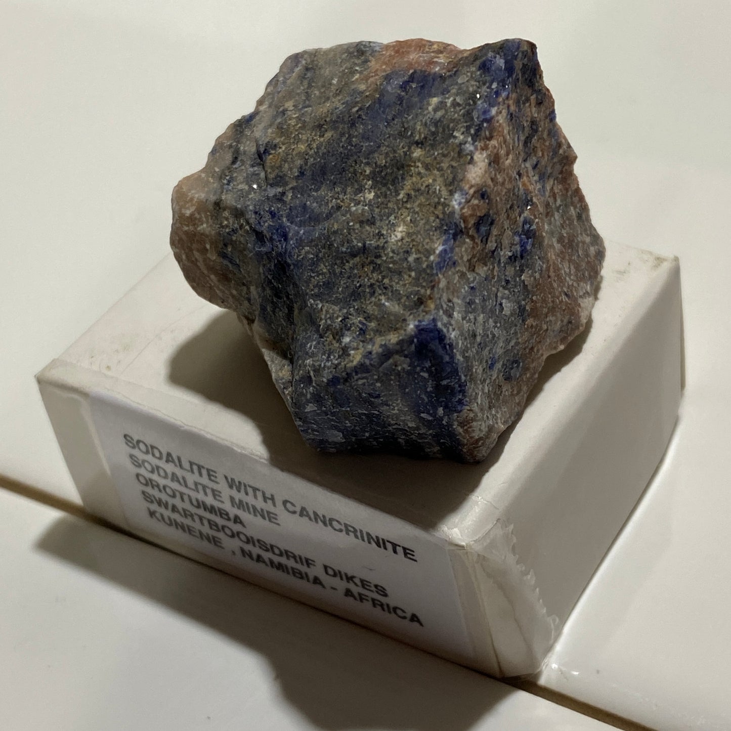 SODALITE WITH CANCRINITE - SWARTBOOSDRIF DIKES,  KUNENE, NAMIBIA. 34g  MF4134