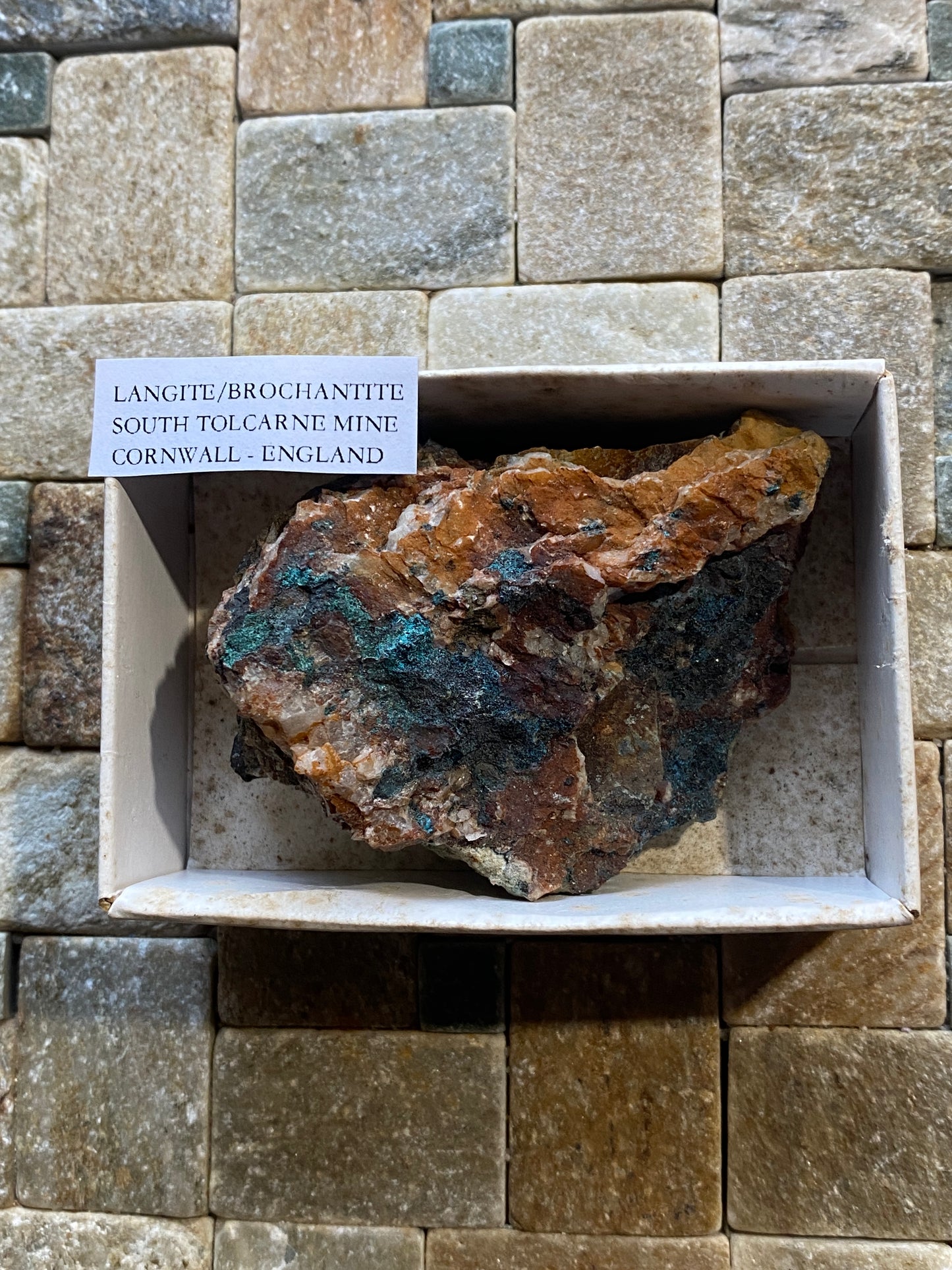 LANGITE/BROCHANTITE : SOUTH TOLCARNE MINE, BEACON, CORNWALL. 114g MF5028