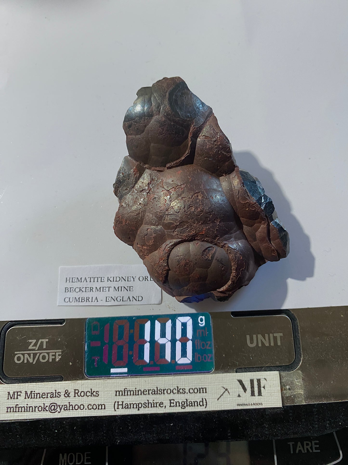 HEMATITE "KIDNEY" ORE : BECKERMET MINE, HAILE, COPELAND, CUMBRIA  140g MF5029