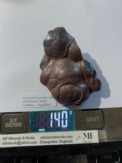HEMATITE "KIDNEY" ORE : BECKERMET MINE, HAILE, COPELAND, CUMBRIA  140g MF5029