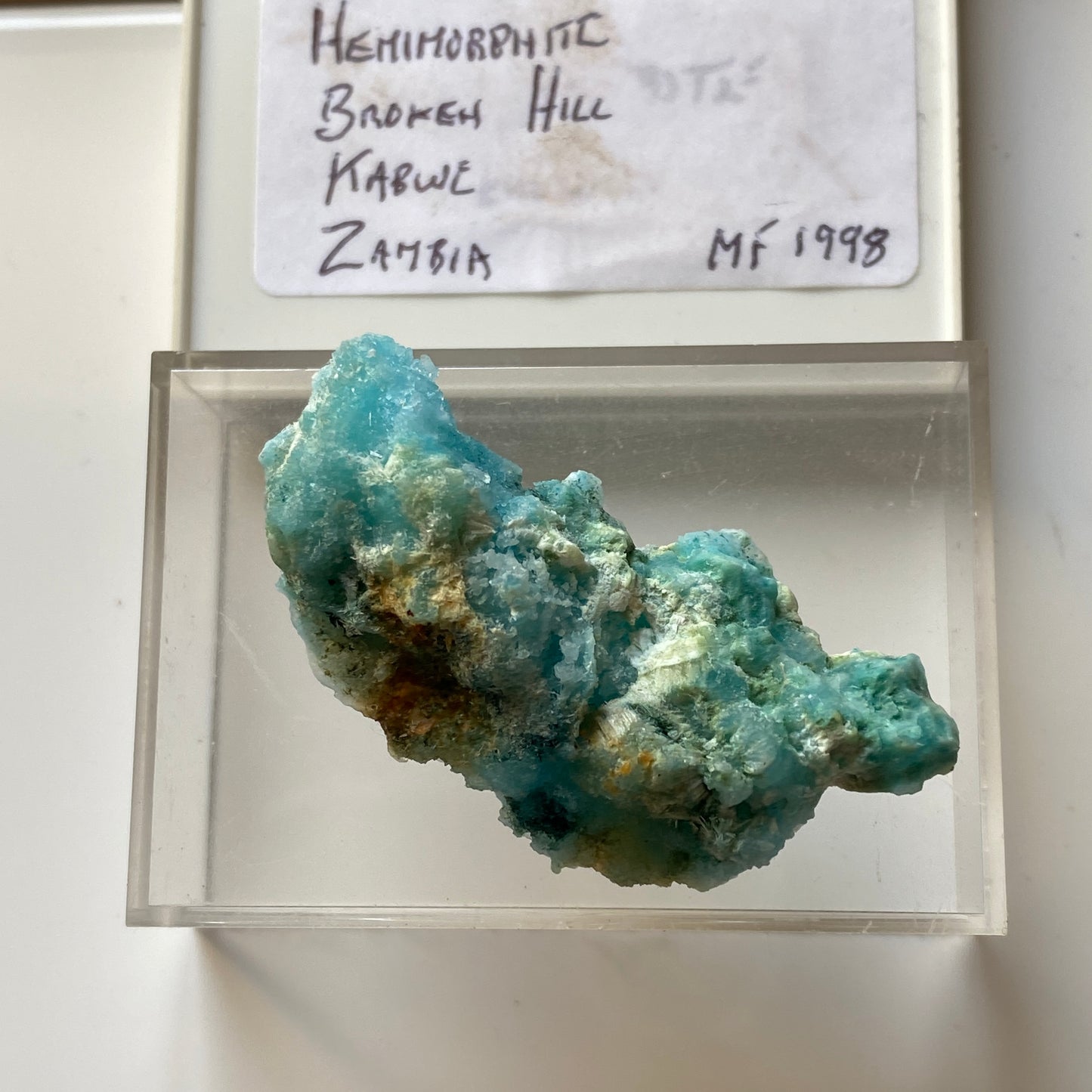 HEMIMORPHITE FROM BROKEN HILL MINING DISTRICT, KABWE, ZAMBIA 12g MF1812