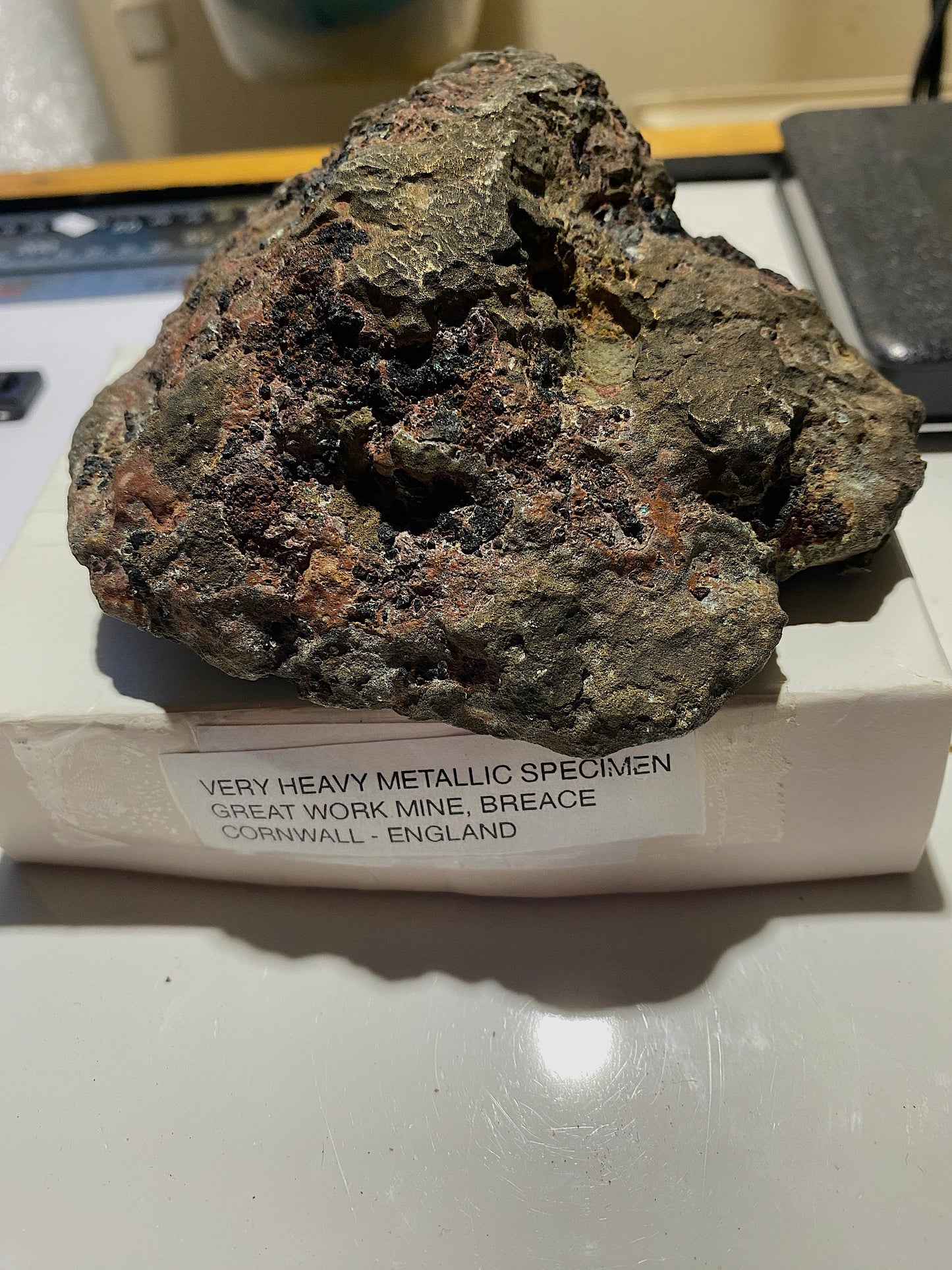 VERY HEAVY/DENSE COPPER MINERALISATION : GREAT WORK MINE, BREACE, CORNWALL 1875g MF5033