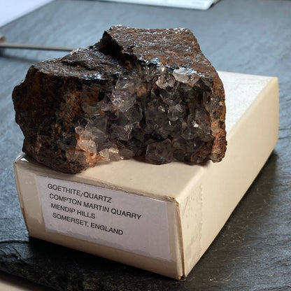 QUARTZ/GOETHITE, COMPTON MARTIN QUARRY, SOMERSET, ENGALND 83g MF1819