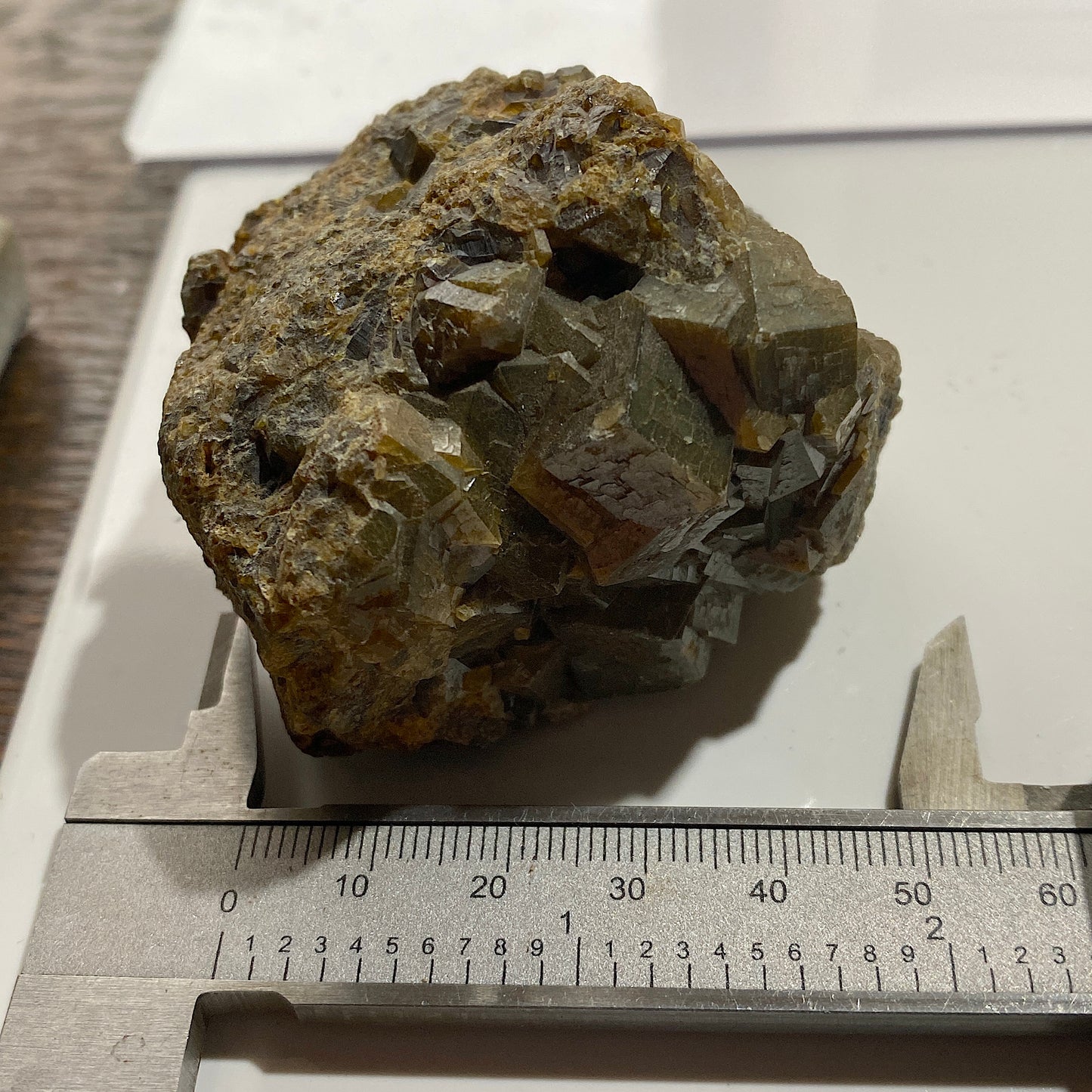 TOPAZOLITE [ANDRADITE GARNET VARIETY], RARE., QUARTZITE MT, ARIZONA. 242g MF1490