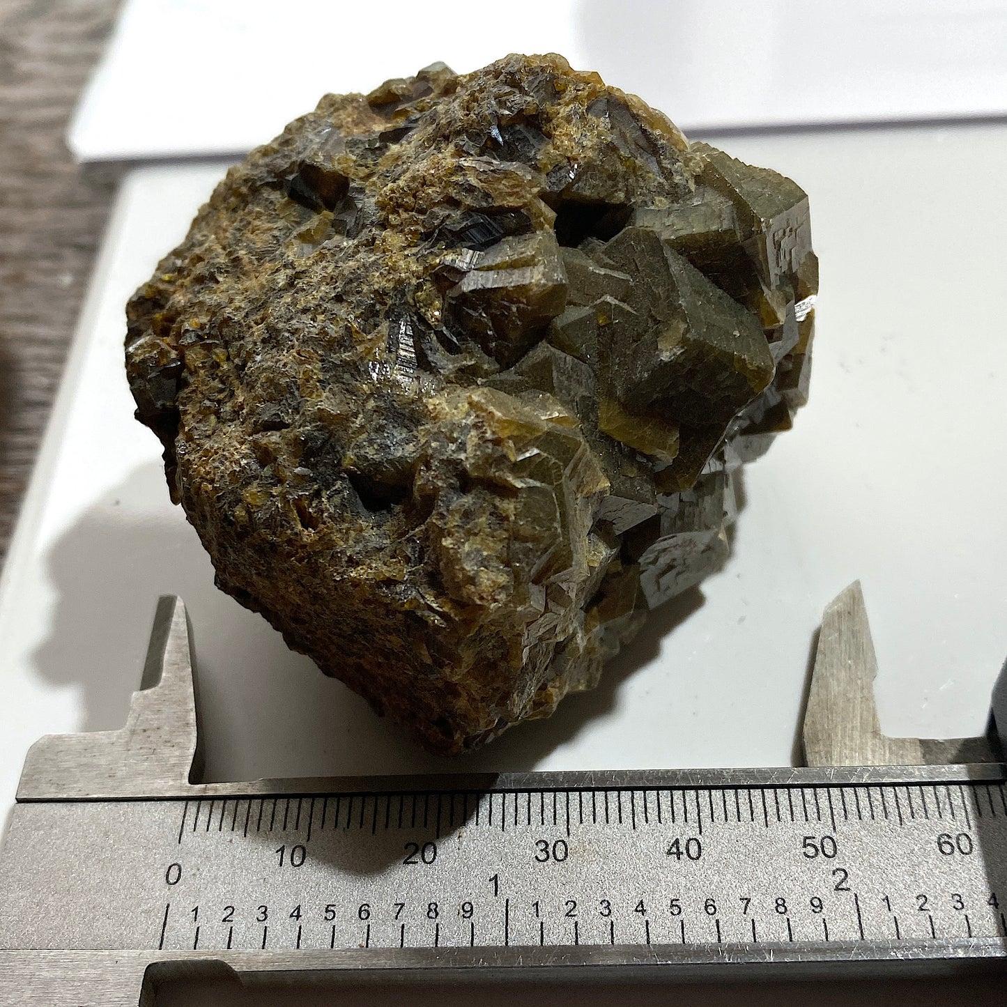 TOPAZOLITE [ANDRADITE GARNET VARIETY], RARE., QUARTZITE MT, ARIZONA. 242g MF1490