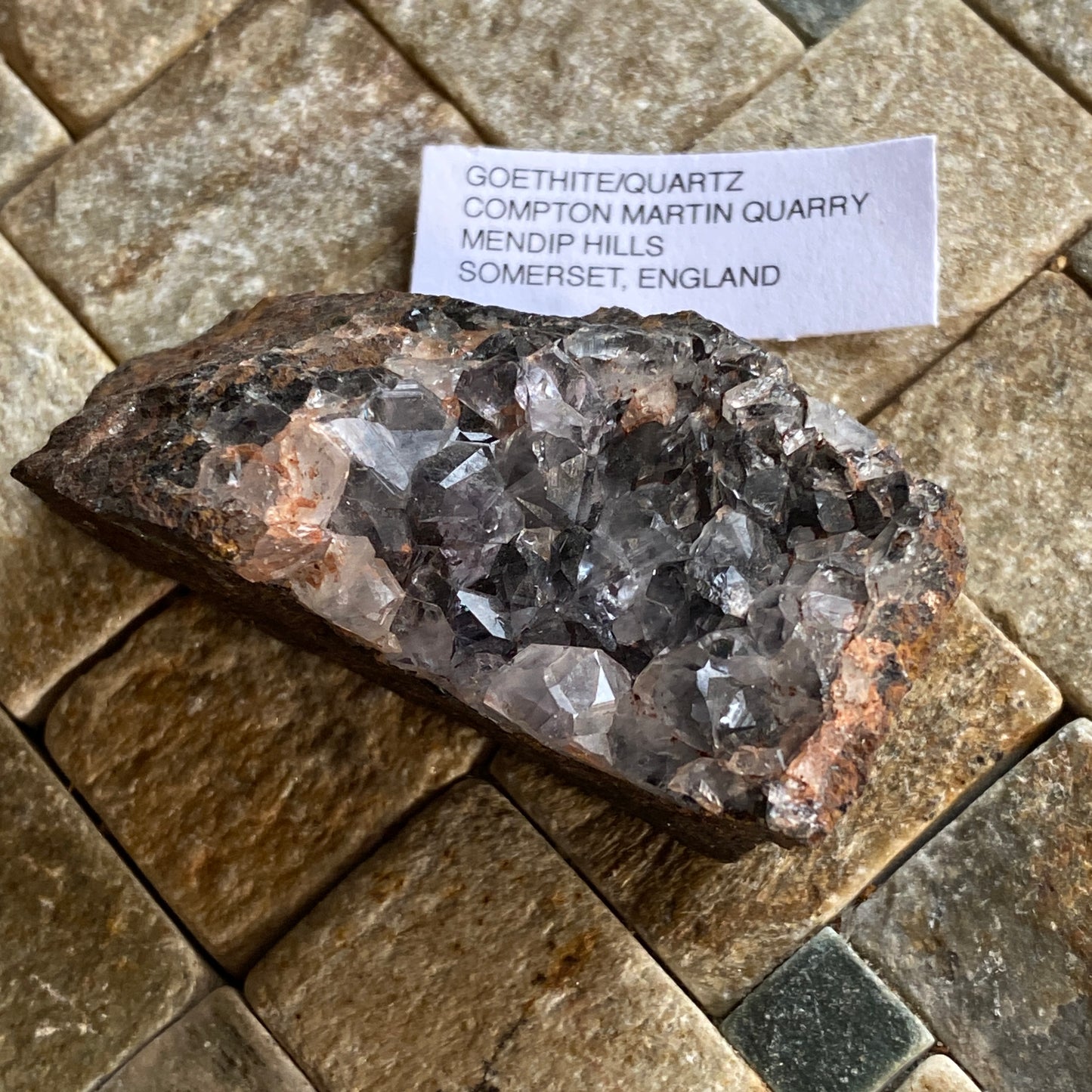 QUARTZ/GOETHITE, COMPTON MARTIN QUARRY, SOMERSET, ENGALND 83g MF1819