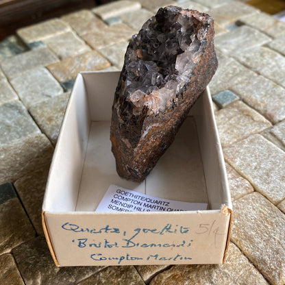 QUARTZ/GOETHITE, COMPTON MARTIN QUARRY, SOMERSET, ENGALND 83g MF1819