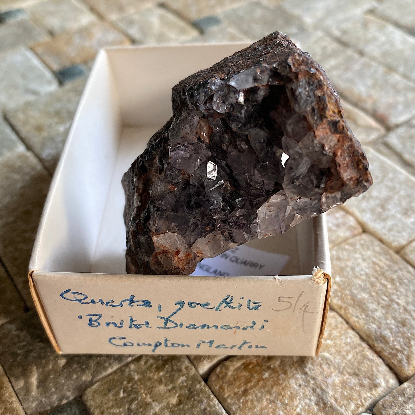 QUARTZ/GOETHITE, COMPTON MARTIN QUARRY, SOMERSET, ENGALND 83g MF1819