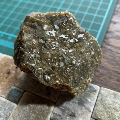 TOPAZOLITE [ANDRADITE GARNET VARIETY], RARE., QUARTZITE MT, ARIZONA. 242g MF1490