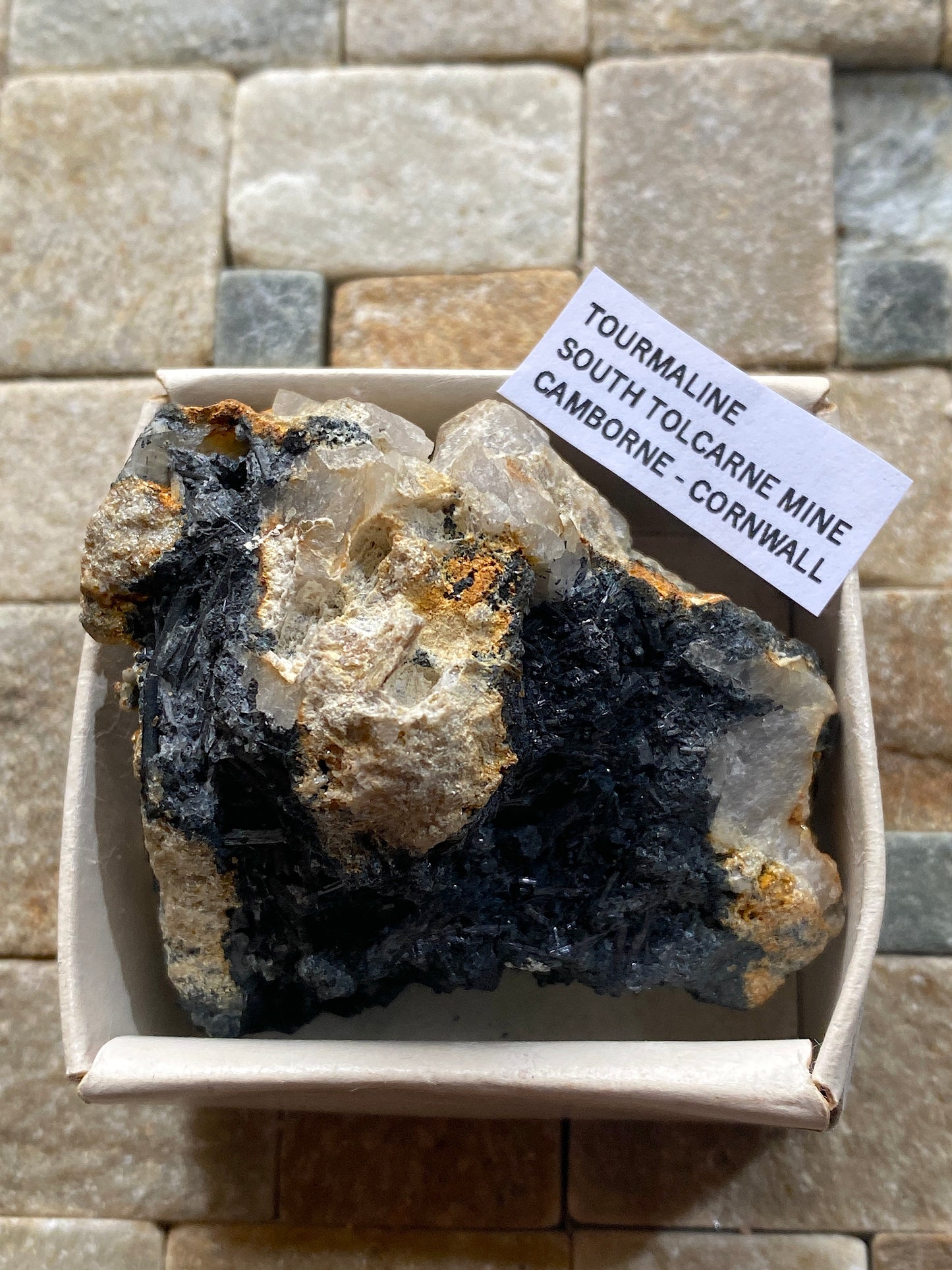 SCHORL TOURMALINE : SOUTH TOLCARNE MINE, BEACON, CORNWALL. 83g MF5036