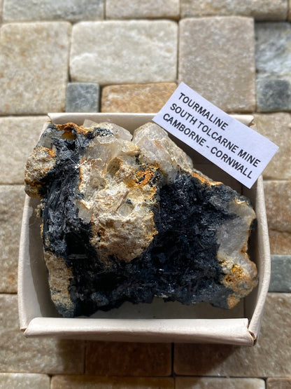 SCHORL TOURMALINE : SOUTH TOLCARNE MINE, BEACON, CORNWALL. 83g MF5036