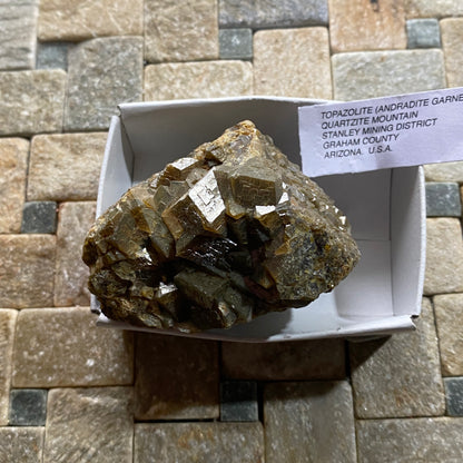 TOPAZOLITE [ANDRADITE GARNET VARIETY], RARE., QUARTZITE MT, ARIZONA. 242g MF1490