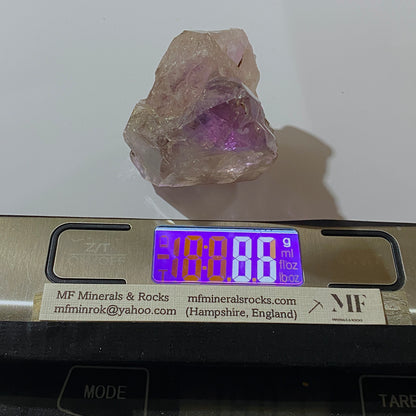 QUARTZ WITH AMETHYST GHOSTING UNUSUAL AND LOVELY SPECIMEN 87g MF1412