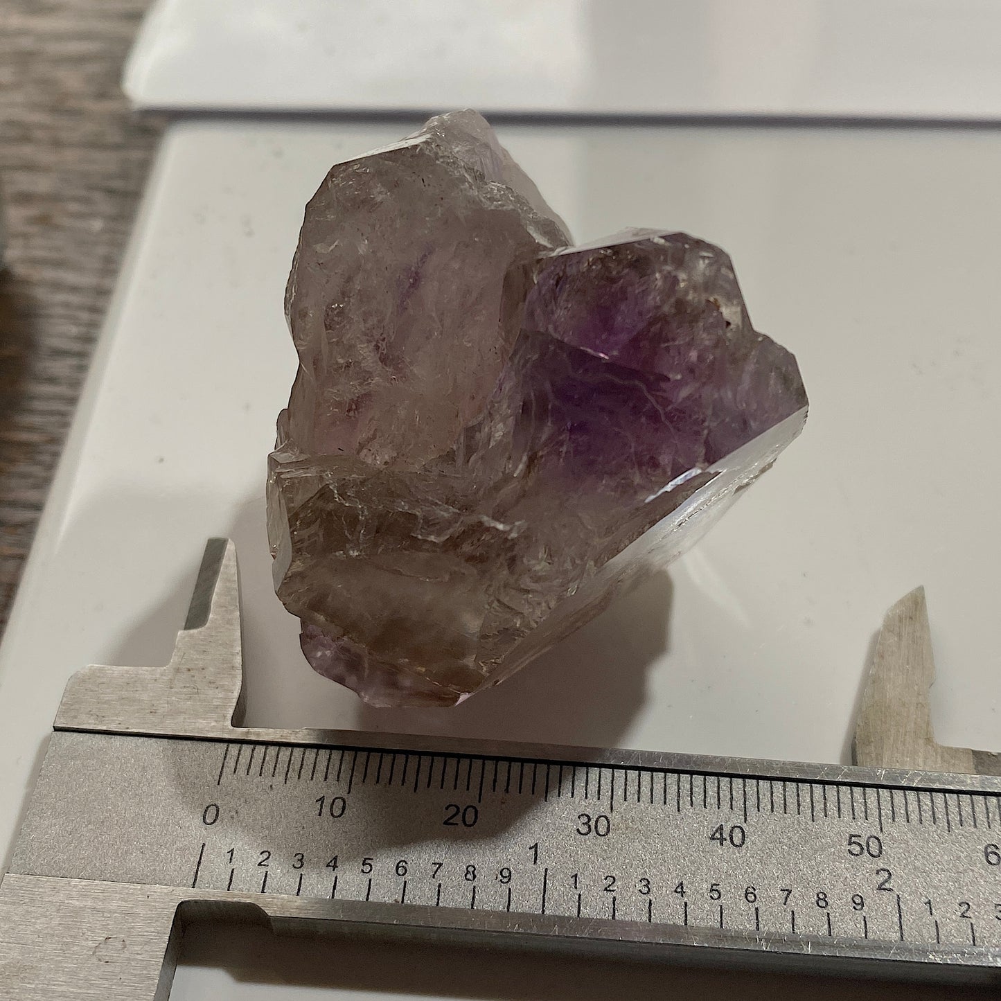 QUARTZ WITH AMETHYST GHOSTING UNUSUAL AND LOVELY SPECIMEN 87g MF1412