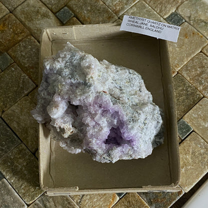 AMETHYST ON MATRIX , WHEAL JANE, BOLDHU, CORNWALL 230g MF1817