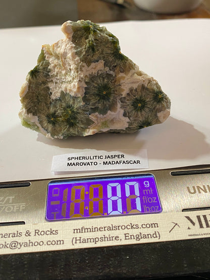 SPHERULITIC JASPER ULTRA RARE SPECIMEN FROM MAROVATO, MADAGASCAR. 87g MF5043