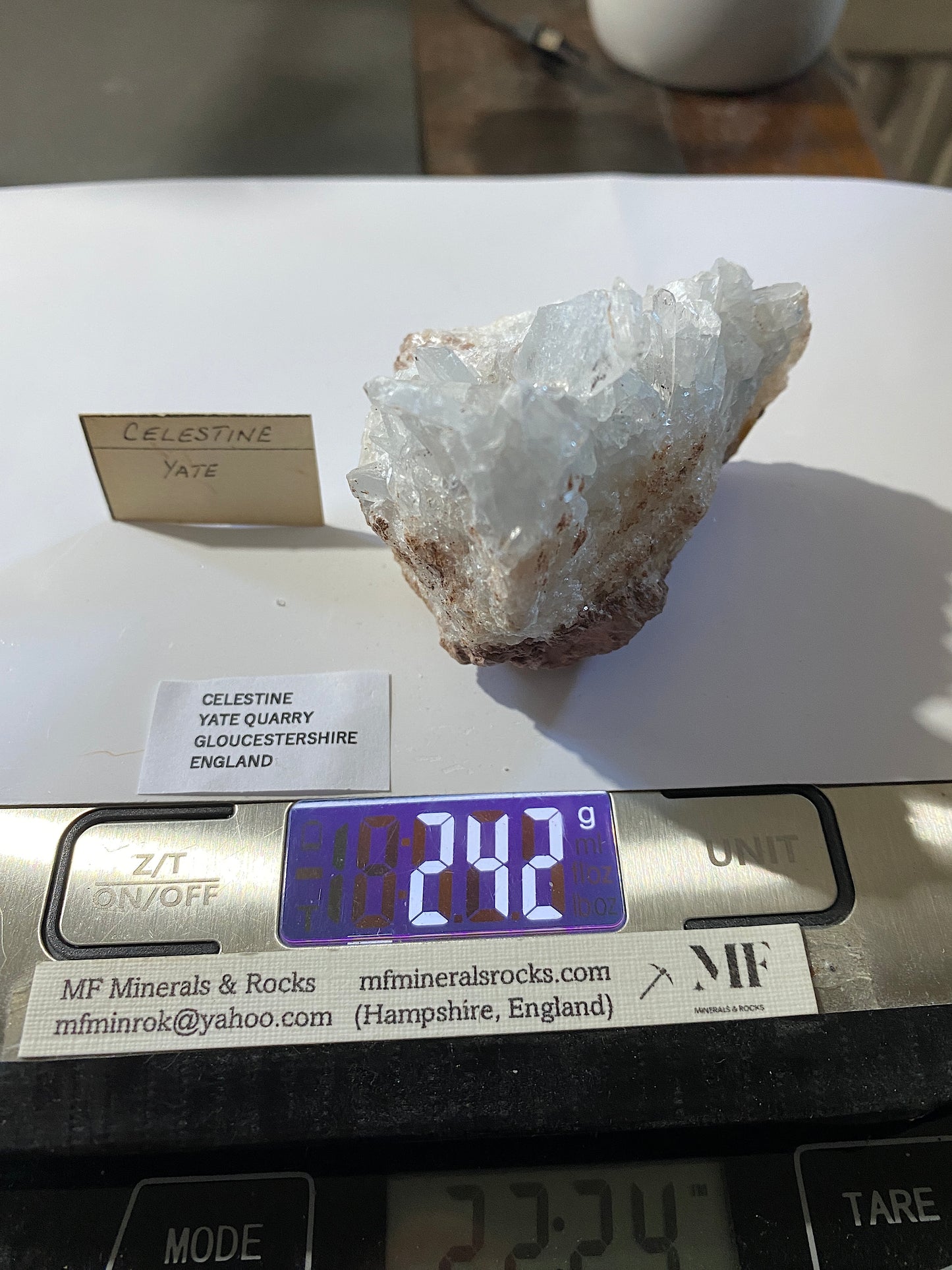 CELESTINE : YATE QUARRY, GLOUCESTERSHIRE, ENGLAND. 242g  MF5045