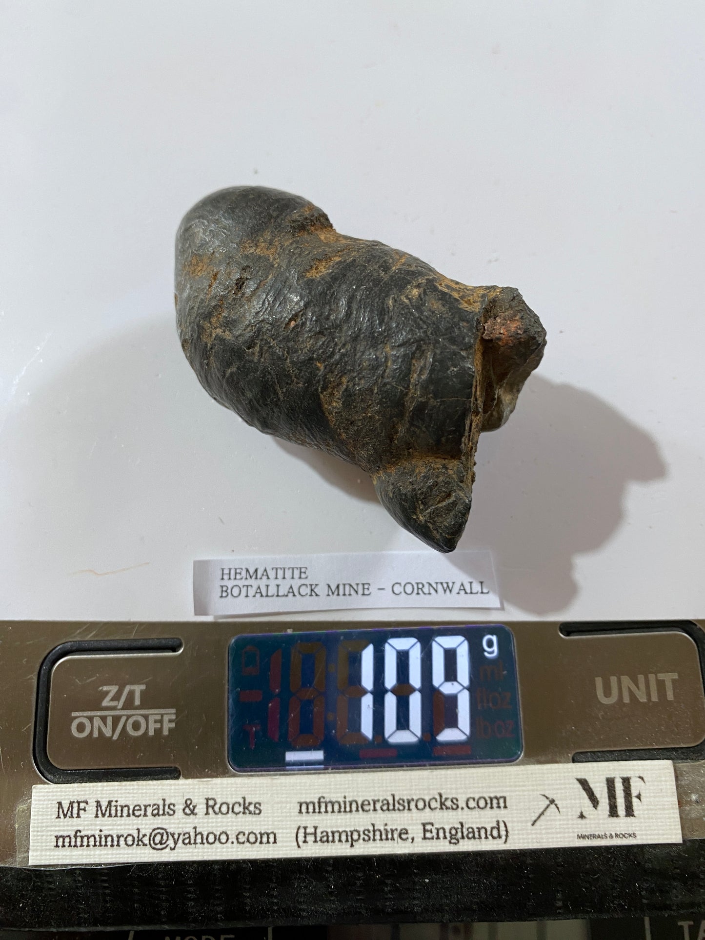 HEMATITE "KIDNEY ORE : BOTALLACK MINE, ST JUST, CORNWALL 109g  MF5047